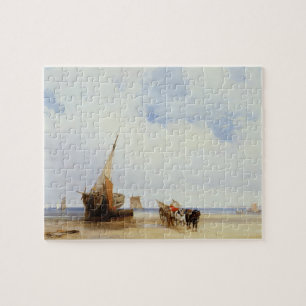 Puzzle Buques varados y un carro cerca de Trouville,