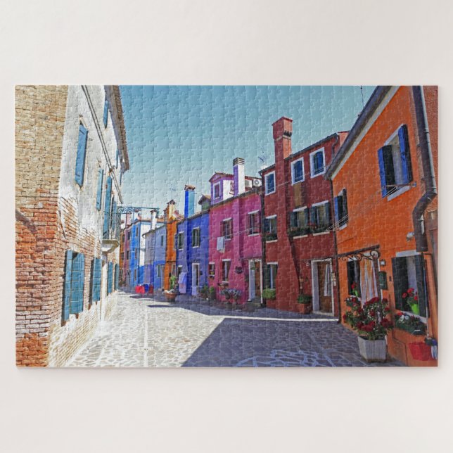 Puzzle Burano, Italia - Casas coloridas (Horizontal)