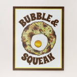 Puzzle Burbuja y brunch en esquisto Reino Unido Cocina br<br><div class="desc">El diseño gastronómico presenta un original ilustracion de marca de "burbuja y chirrido",  una comida británica clásica que consiste en col y papas,  y coronada con un huevo.</div>