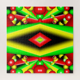 Puzzle Burbujas Y Rayas Amarillas Rojas Verdes Resumen Ar