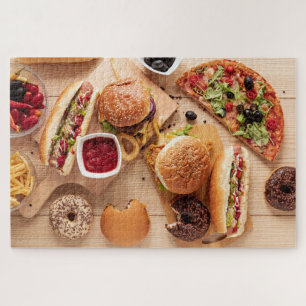 Puzzle Burger Rústica Perro caliente Pizza Frías Francesa