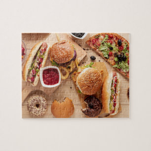 Puzzle Burger Rústica Perro caliente Pizza Frías Francesa
