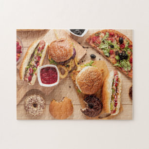 Puzzle Burger Rústica Perro caliente Pizza Frías Francesa
