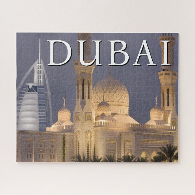 Puzzle Burj al Arab | Mezquita en Dubai por la noche (Horizontal)