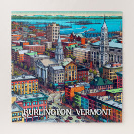 Puzzle Burlington, Vermont Comic Book Style Art