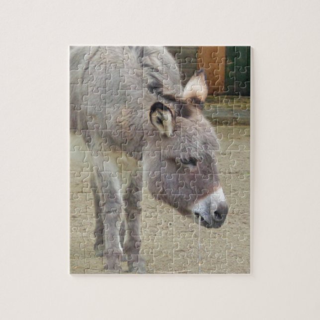 Puzzle Burro dulce, gris animal, familia del caballo (Vertical)
