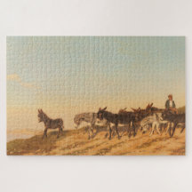 Burros en el sur de Francia (por Eugène Burnand)