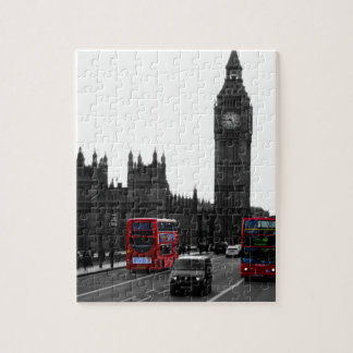 Puzzle bus turístico rojo y Big Ben de Londres