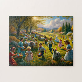 Puzzle Búsqueda de Huevos de Pascua Pícnic de Primavera D