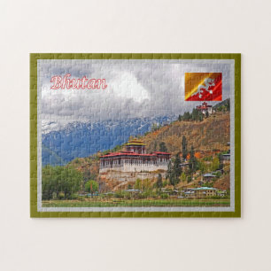 Puzzle Bután - El Dzong en el valle del Paro -