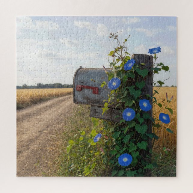 Puzzle Buzón de campo con flores de enredadera (Vertical)