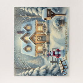 Puzzle Buzón de Navidades Snowy personalizados de cabaña