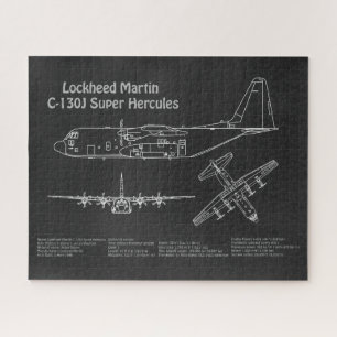 Puzzle C-130 Hércules - Planes de Plano Azul de Avión PD