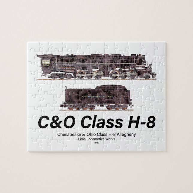 Puzzle C&O Class H-8 Allegheny Steam Locomotive Profile (Horizontal)