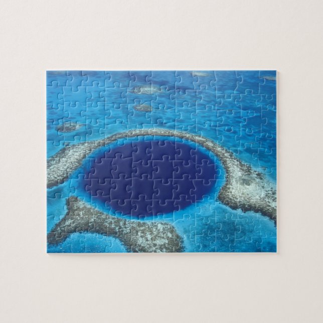 Puzzle CA, Belice. Vista aérea de Blue Hole (diámetro (Horizontal)
