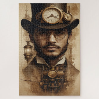 Puzzle Caballero del Steampunk en Sepia