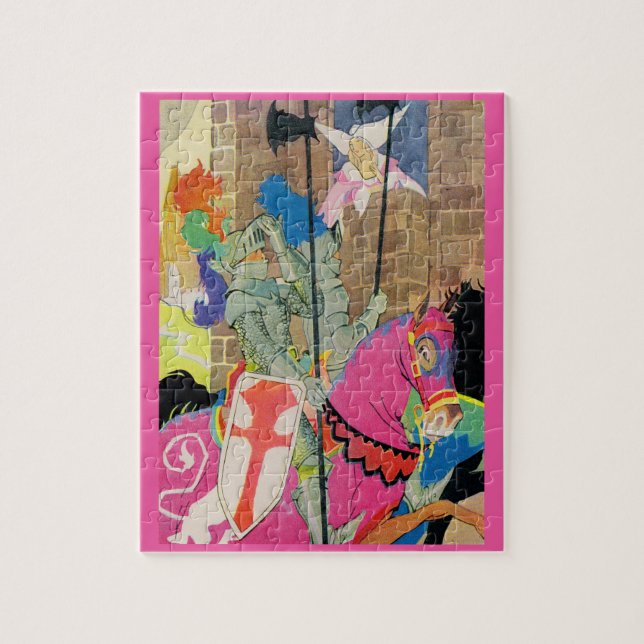 Puzzle caballero medieval a caballo (Vertical)