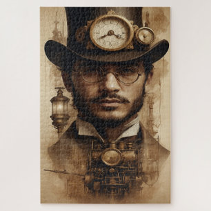 Puzzle Caballero Steampunk en Sepia