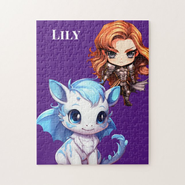 Puzzle Caballero y chica del dragón (Vertical)