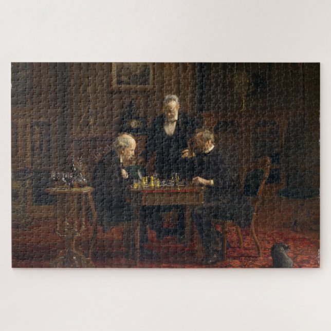 Puzzle Caballeros jugando al ajedrez (Thomas Eakins) (Horizontal)