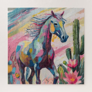 Puzzle Caballo abstracto moderno y suculentos
