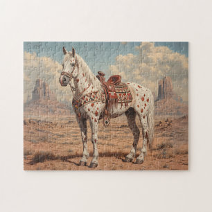 Puzzle Caballo Appaloosa Pintado Desert Escenario