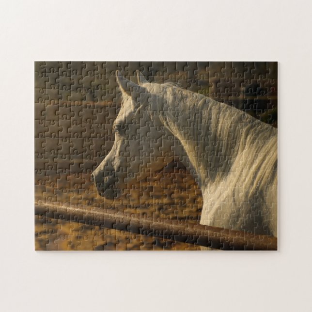 Puzzle Caballo Árabe Gris (Horizontal)