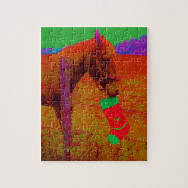 Puzzle Caballo arcoiris navidades (Vertical)