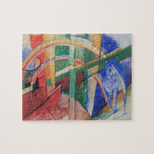 Puzzle Caballo azul con arcoiris de Franz Marc
