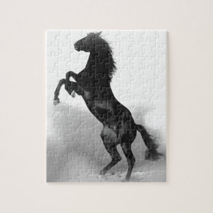 Puzzle Caballo blanco negro