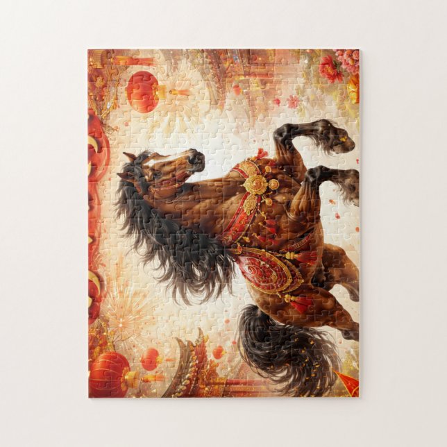 Puzzle Caballo chino, amantes de los caballos (Vertical)