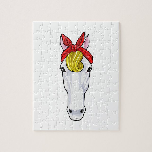 Puzzle Caballo con cinta de opciones (Vertical)