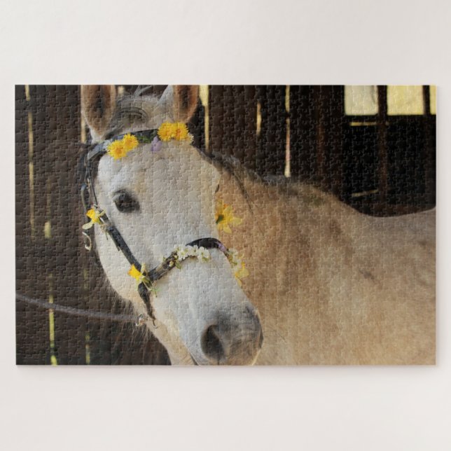 Puzzle Caballo con flores en el hombro (Horizontal)