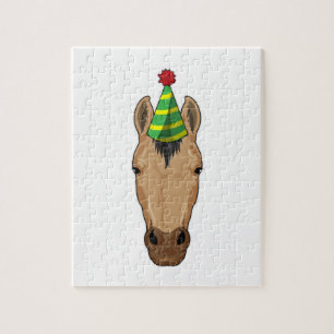 Puzzle Caballo con gorra Fiesta