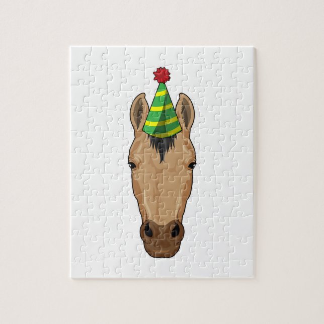 Puzzle Caballo con gorra Fiesta (Vertical)