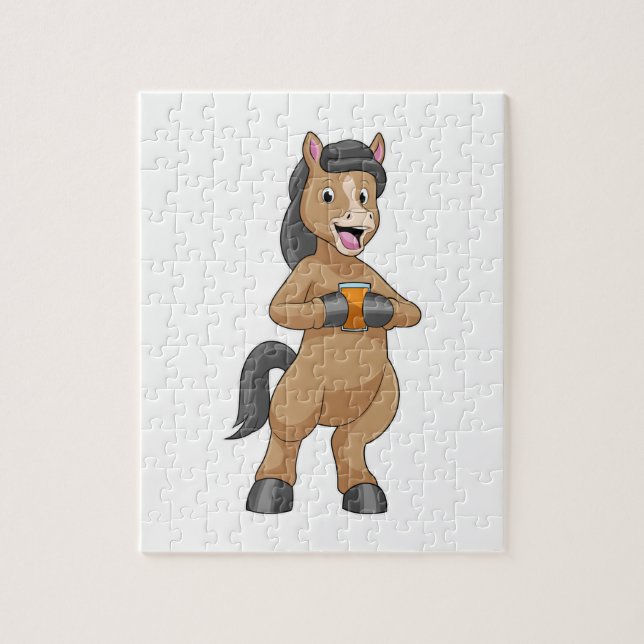 Puzzle Caballo con jarra de jugo de Naranja (Vertical)