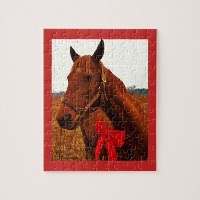 Puzzle Caballo con lazo rojo (Vertical)