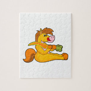 Puzzle Caballo con zanahoria