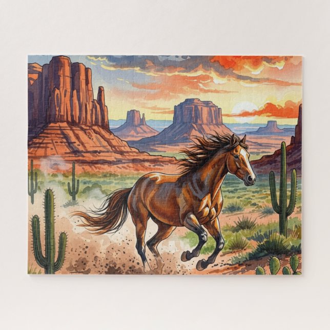 Puzzle Caballo Corriendo En Desierto (Horizontal)
