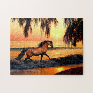 Puzzle Caballo corriendo en la playa