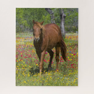Puzzle Caballo Cuarto de Milla en Campo de Flores Silvest