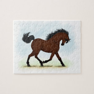 Puzzle Caballo de Bahía con caballos ecuestres deslumbran
