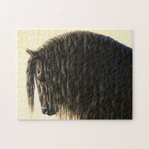 Puzzle Caballo de Borrador Friesiano Negro