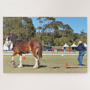 Puzzle Caballo de Clydesdale en una competencia de franqu