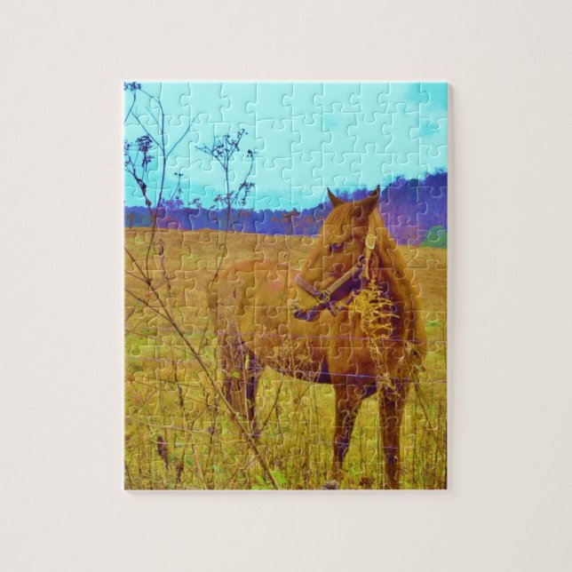 Puzzle Caballo de color retro (Vertical)