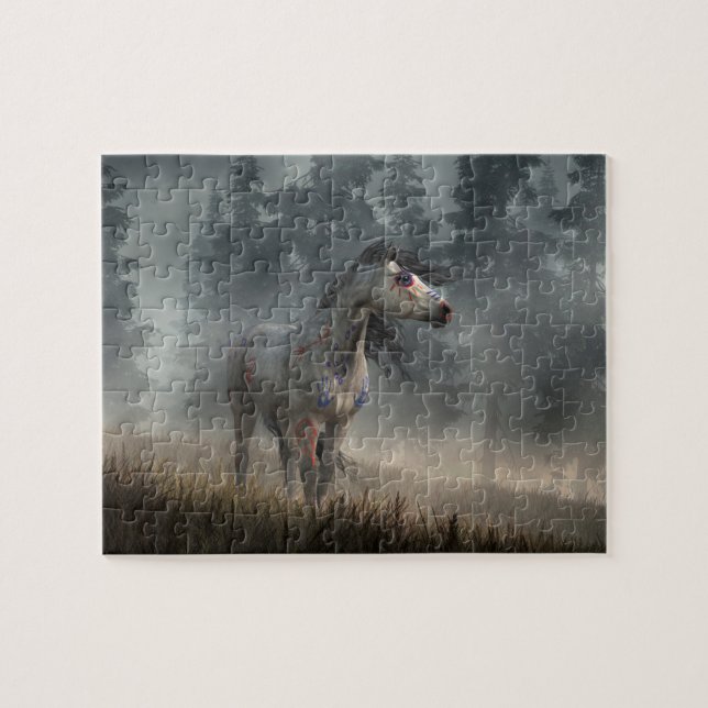 Puzzle Caballo de Guerra Gris Dapple (Horizontal)