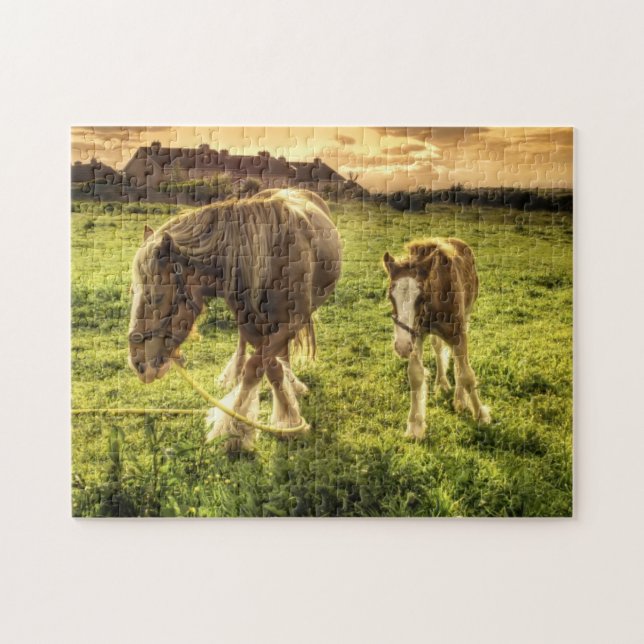Puzzle Caballo de la madre y del potro (Horizontal)