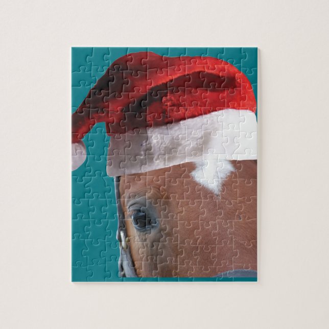 Puzzle Caballo de Santa Hat navidades (Vertical)
