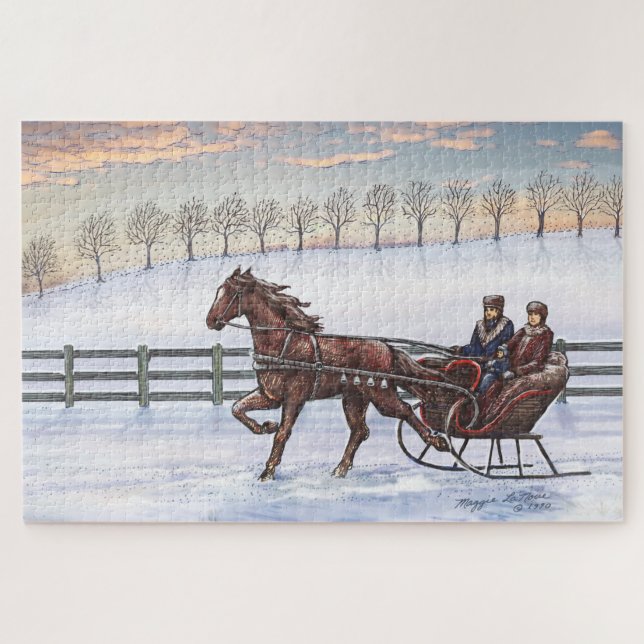 Puzzle Caballo de Sleigh y paseo en buggy (Horizontal)