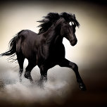 Puzzle Caballo de Stallion negro<br><div class="desc">Caballo de Stallion negro corriendo en las olas de la playa. Este diseño gráfico digital se inspiró en ver la antigua película Black Stallion.</div>